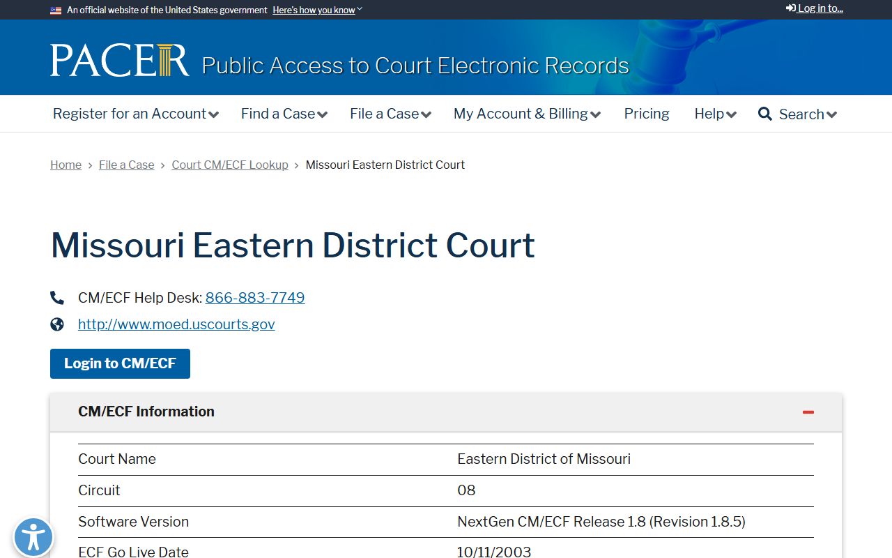 Washington County Circuit Court PACER Eastern District lookup