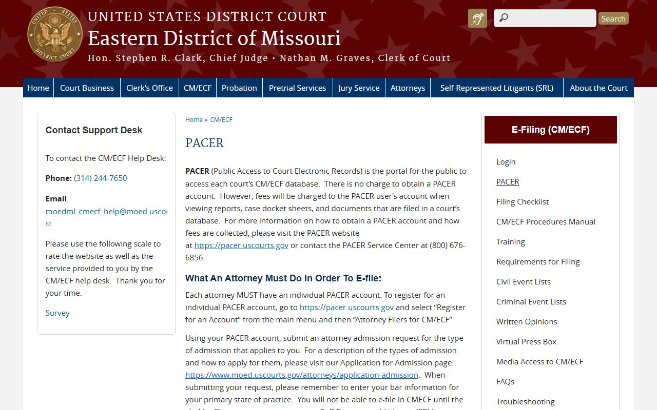 Washington County Circuit Court PACER information for federal cases