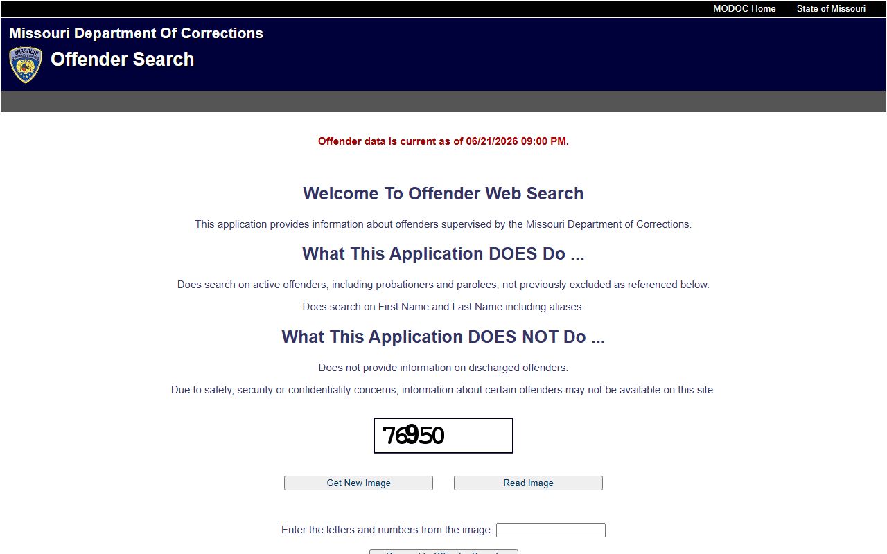 Washington County inmate records Missouri DOC offender search